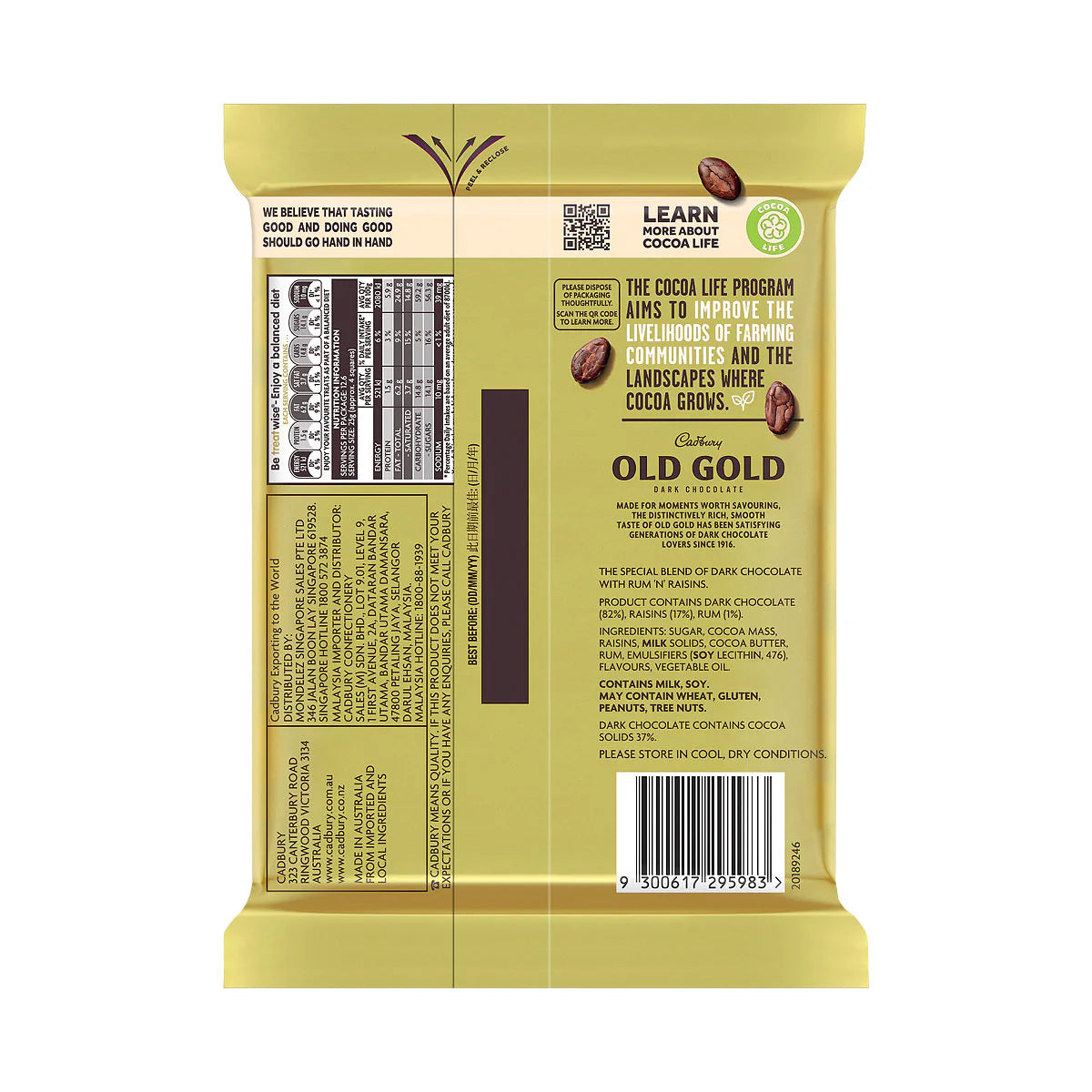 Cadbury Old Gold Rum & Raisin 315g