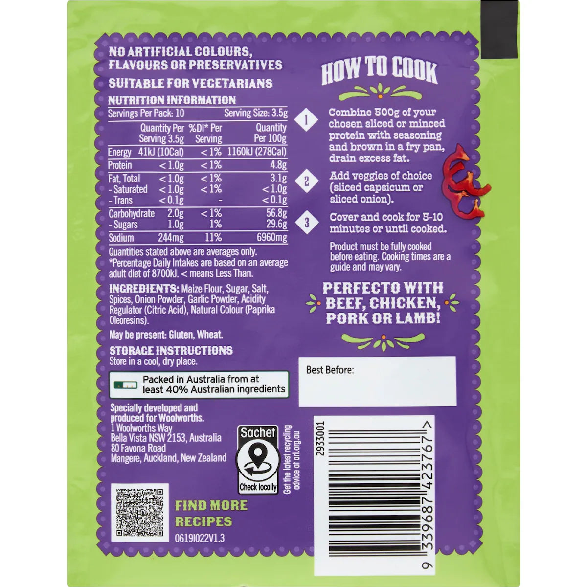 La Mesita Taco Seasoning Mild 35g