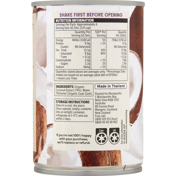 Macro Organic Coconut Milk 400mL