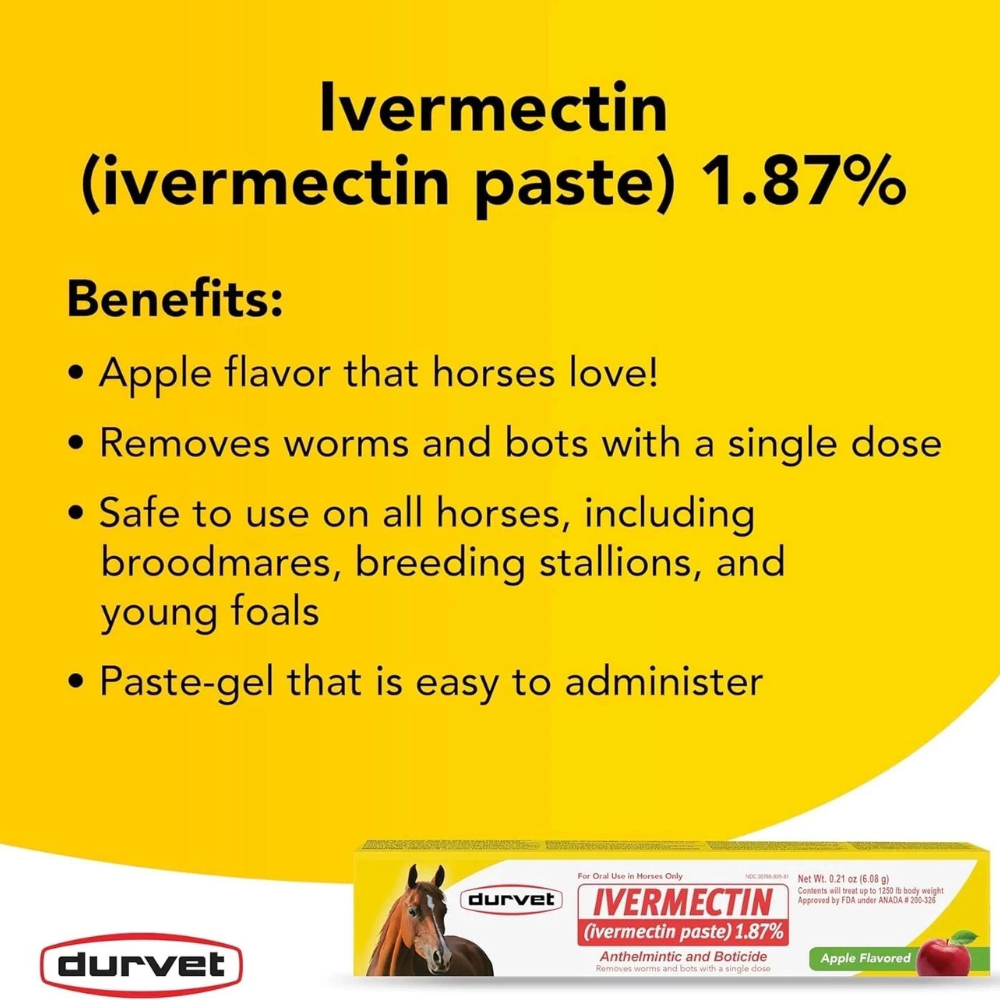 Ivermectin Paste – Horse Wormer 6.08 Grams (3-Pack)