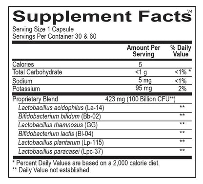 Ortho Biotic Probiotic Digestive Gut Health Supplement Capsules 60 Count