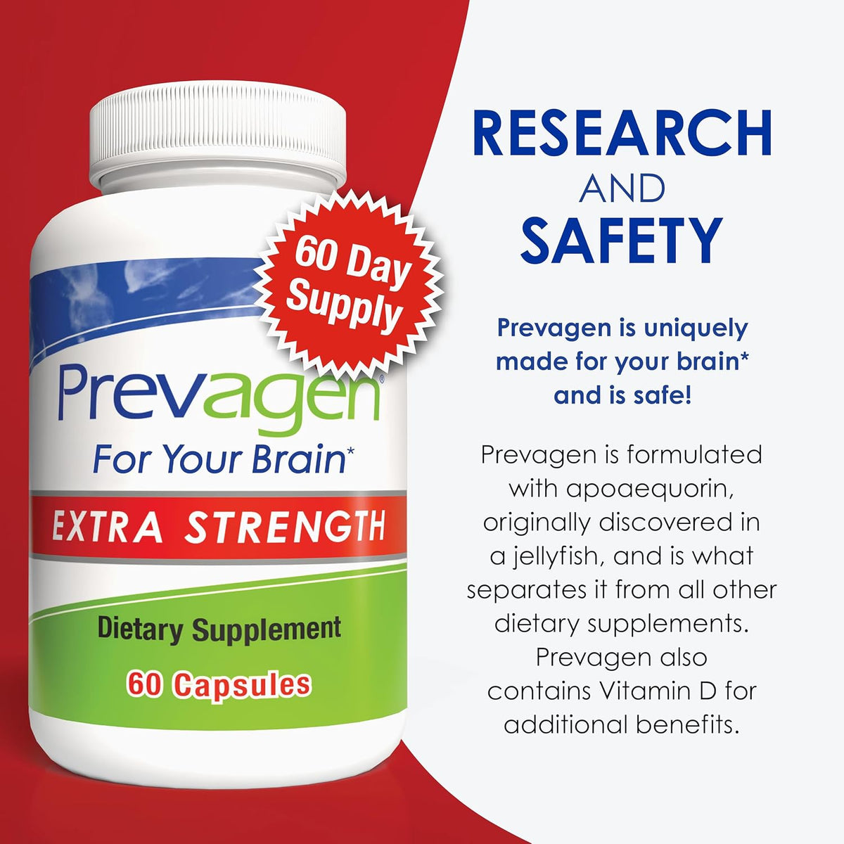 Prevagen Extra Strength Brain Supplement Capsules 60 Count