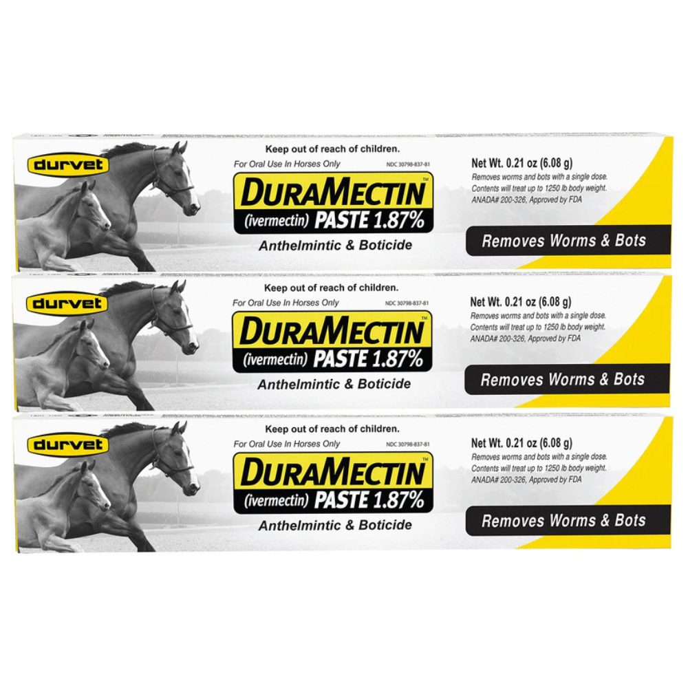 Durvet Duramectin Equine Wormer Paste - 3 Tubes