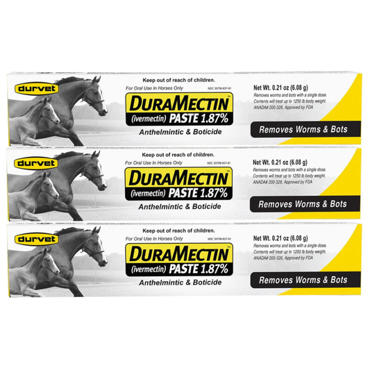 Durvet Duramectin Equine Wormer Paste - 3 Tubes