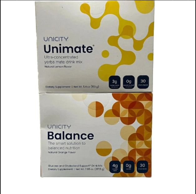Unicity Feel Great System Balance and Unimate Lemon Supplement 60 Count