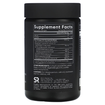Sports Research Omega-3 Supplement Softgels 120 Count