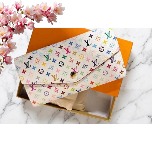 Louis Vuitton Monogram Multicolor Sarah Long Wallet White