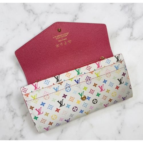 Louis Vuitton Monogram Multicolor Sarah Long Wallet White