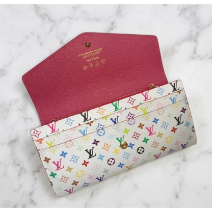 Louis Vuitton Monogram Multicolor Sarah Long Wallet White
