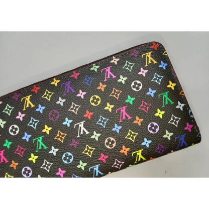 Louis Vuitton Takashi Murakami Monogram Multicolor Zippy Long Wallet Black