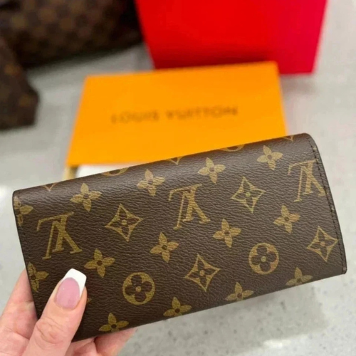 Louis Vuitton Monogram Portefeuille Sarah Long Wallet Brown