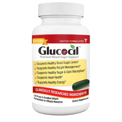 Glucocil Blood Sugar Support Supplement Softgels 120 Count