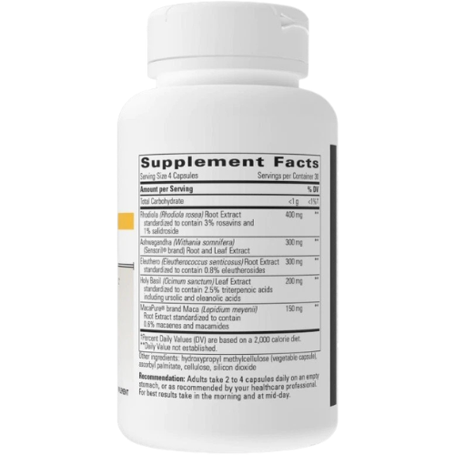 Stress Support Herbal Adaptogen Supplement Capsules 120 Count