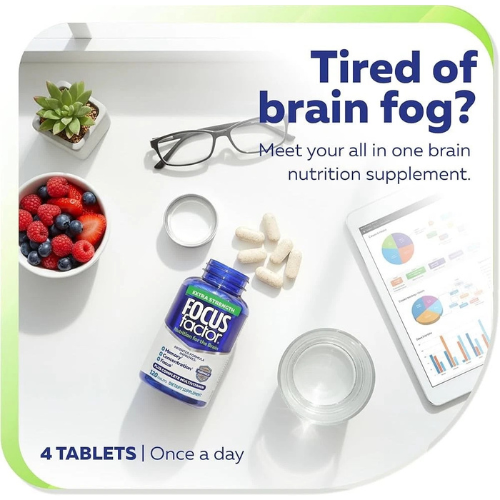 Focus Factor Extra Strength Brain Supplement Tablets 120 Count