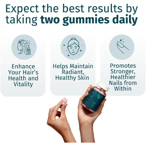 Hair Skin and Nails Vegan Biotin Supplement Gummies