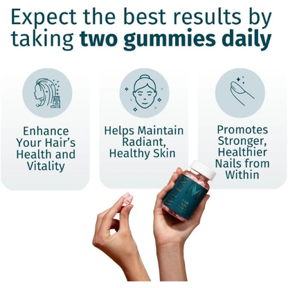 Hair Skin and Nails Vegan Biotin Supplement Gummies