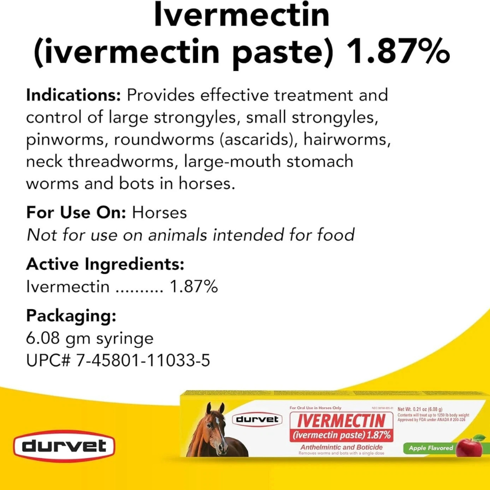 Ivermectin Paste – Horse Wormer 6.08 Grams (3-Pack)