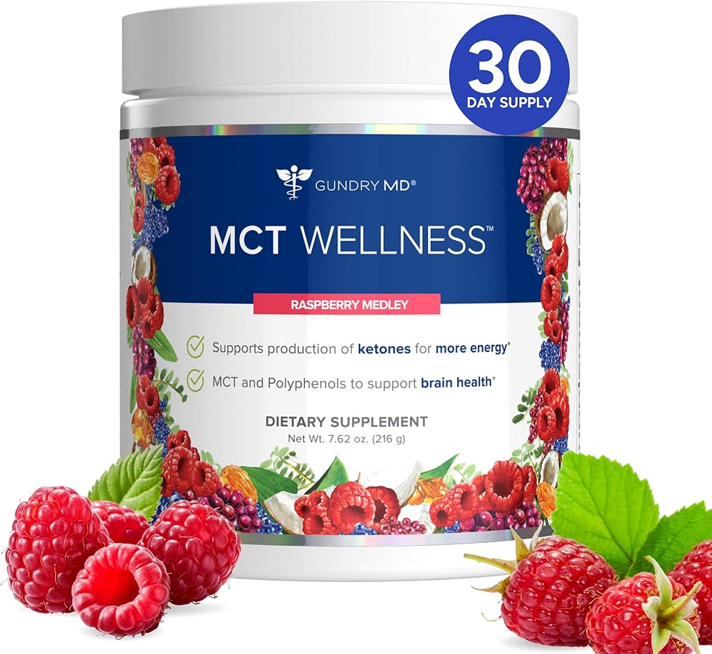 Gundry MD MCT Wellness Dietary Supplement Powder Raspberry Medley 252.3g