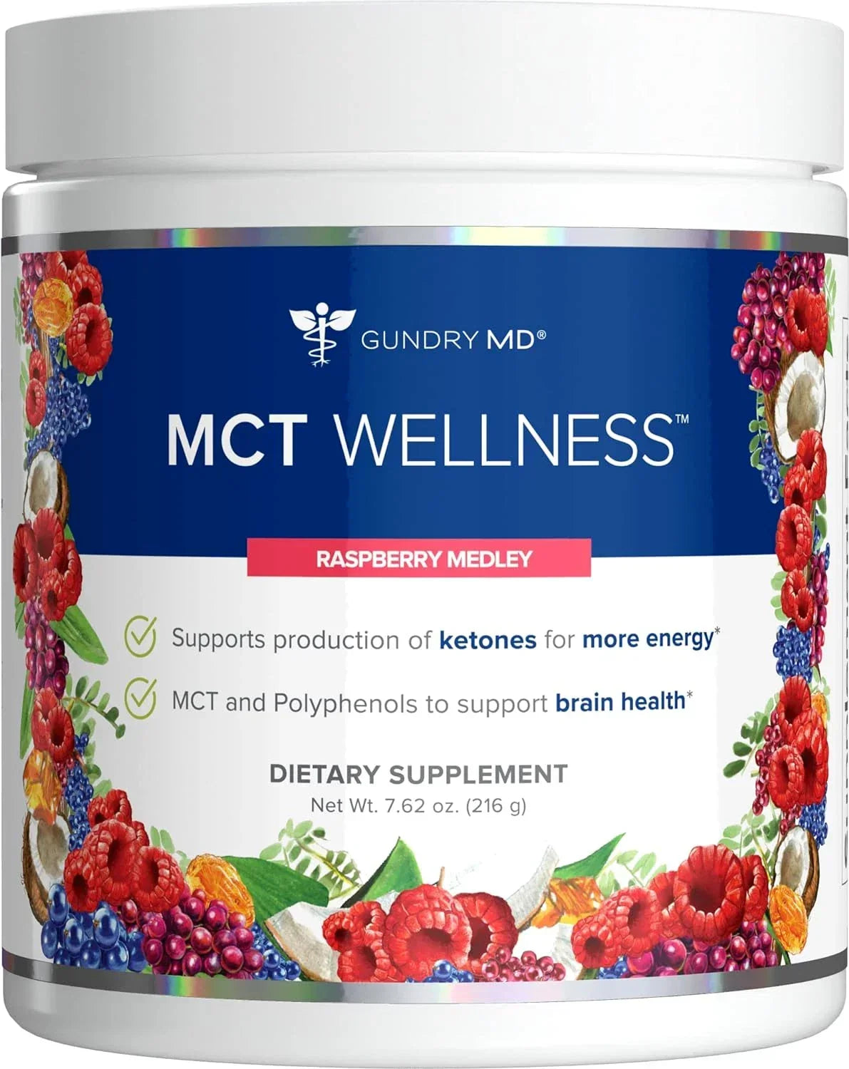 MCT Wellness Metabolic Health Supplement Powder Raspberry Medley
