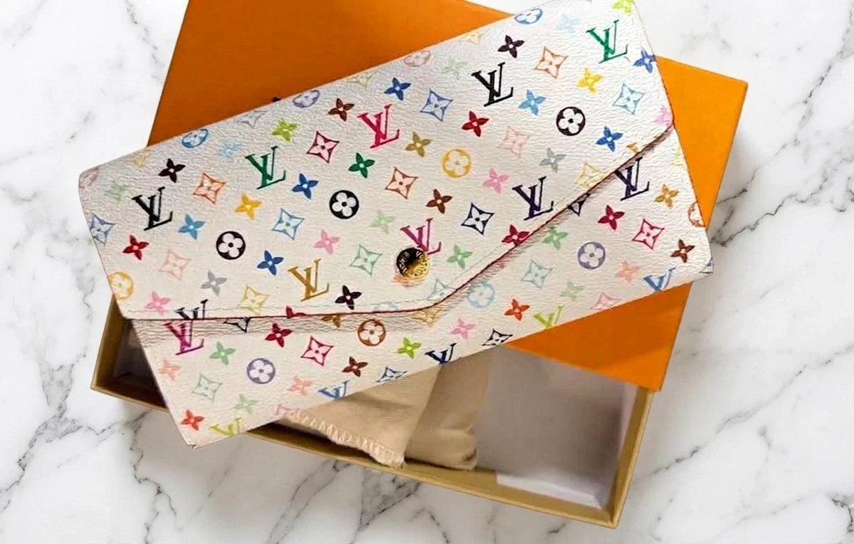 Louis Vuitton Takashi Murakami Monogram Multicolor Sarah Long Wallet White