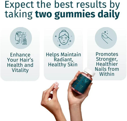Velora WEEM Hair Skin and Nails Vegan Biotin Supplement Gummies