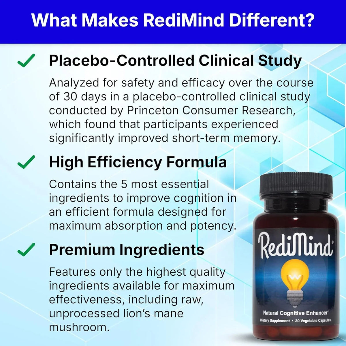 Redimind Natural Cognitive Support Supplement Capsules