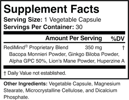 Redimind Natural Cognitive Support Supplement Capsules