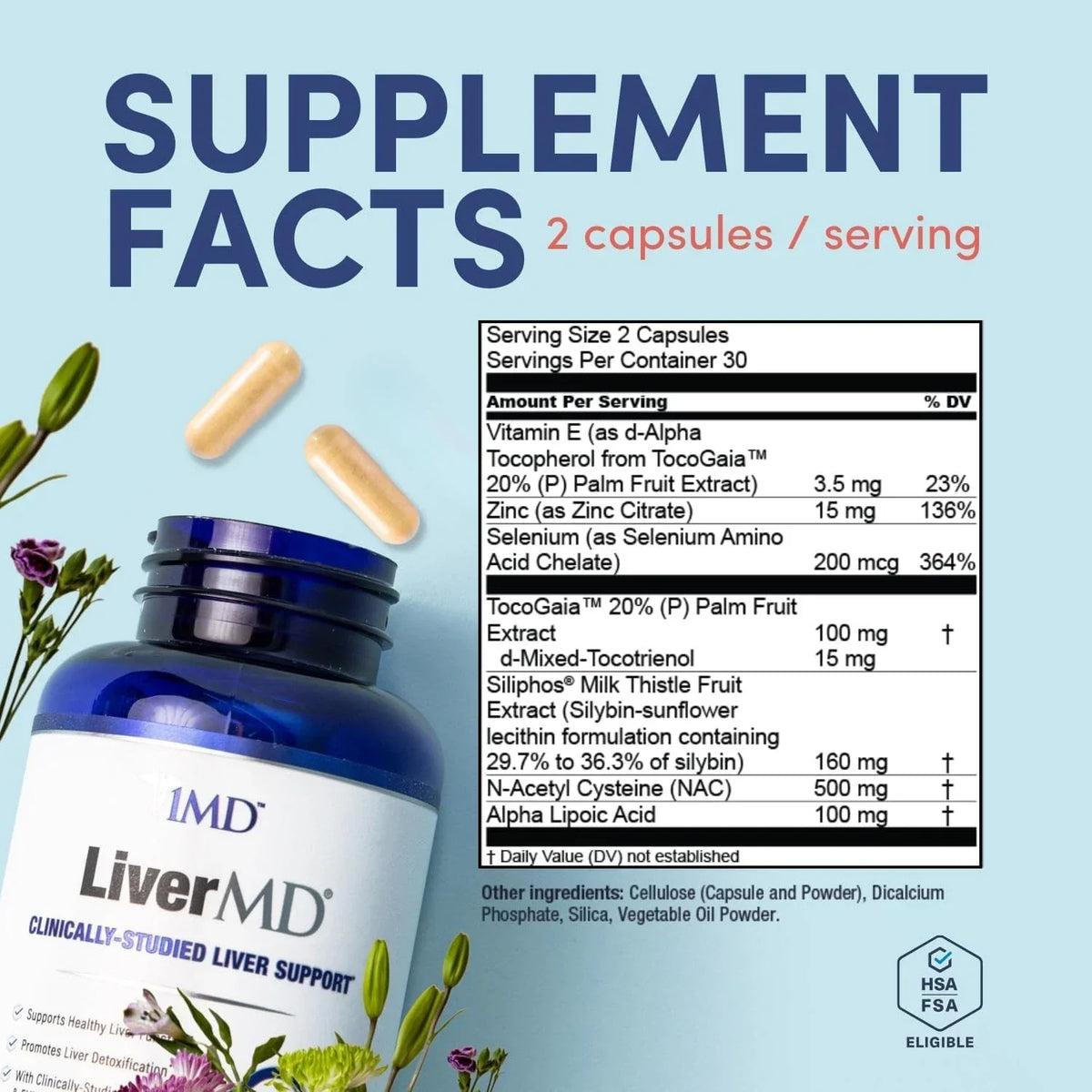 1MD Nutrition LiverMD Liver Support Supplement Capsules 60 Count
