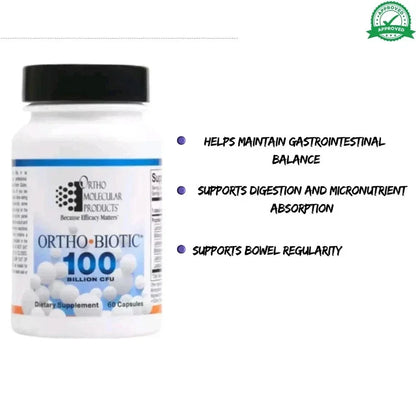 Ortho Biotic Probiotic Digestive Gut Health Supplement Capsules 60 Count