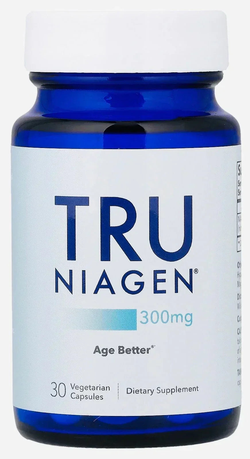 Tru Niagen NAD+ Supplement 300mg Vegetarian Capsules 30 Count