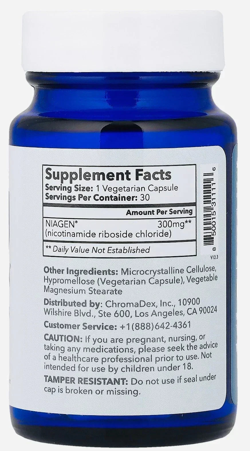 Tru Niagen NAD+ Supplement 300mg Vegetarian Capsules 30 Count