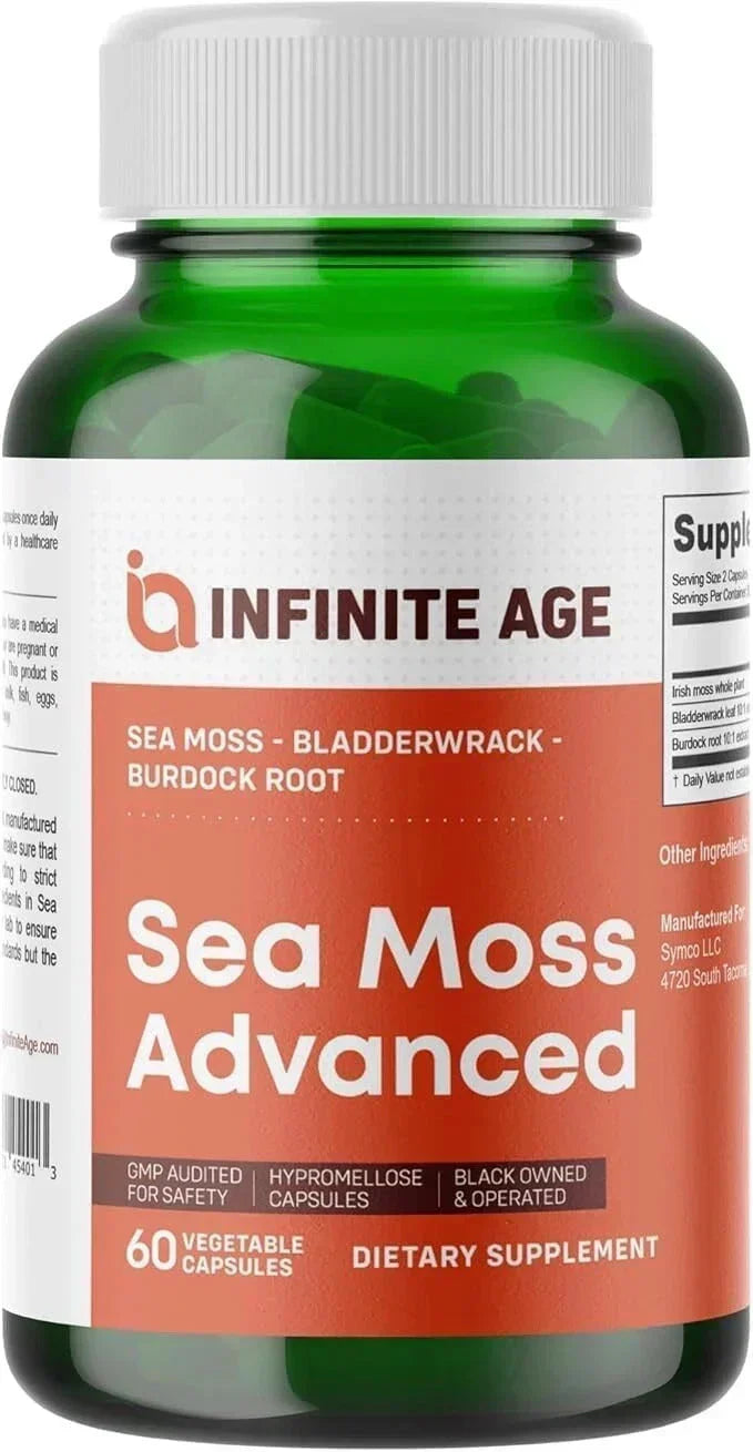 Infinite Age Sea Moss Advanced Superfood Supplement Capsules 60 Count